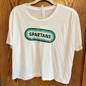 Michigan State Cropped White Spartans Graphic T-Shirt XL
